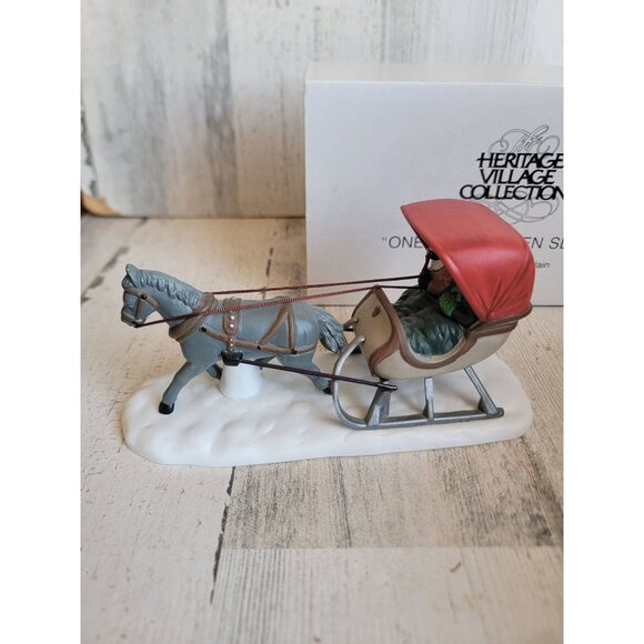 Dept 56 59820 one horse open sleigh heritage village xmas accessory - Picture 1 of 6